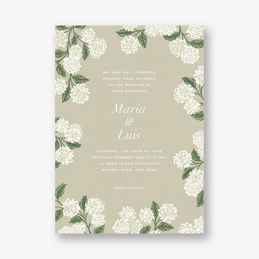 Framed Hydrangea Wedding Invitation