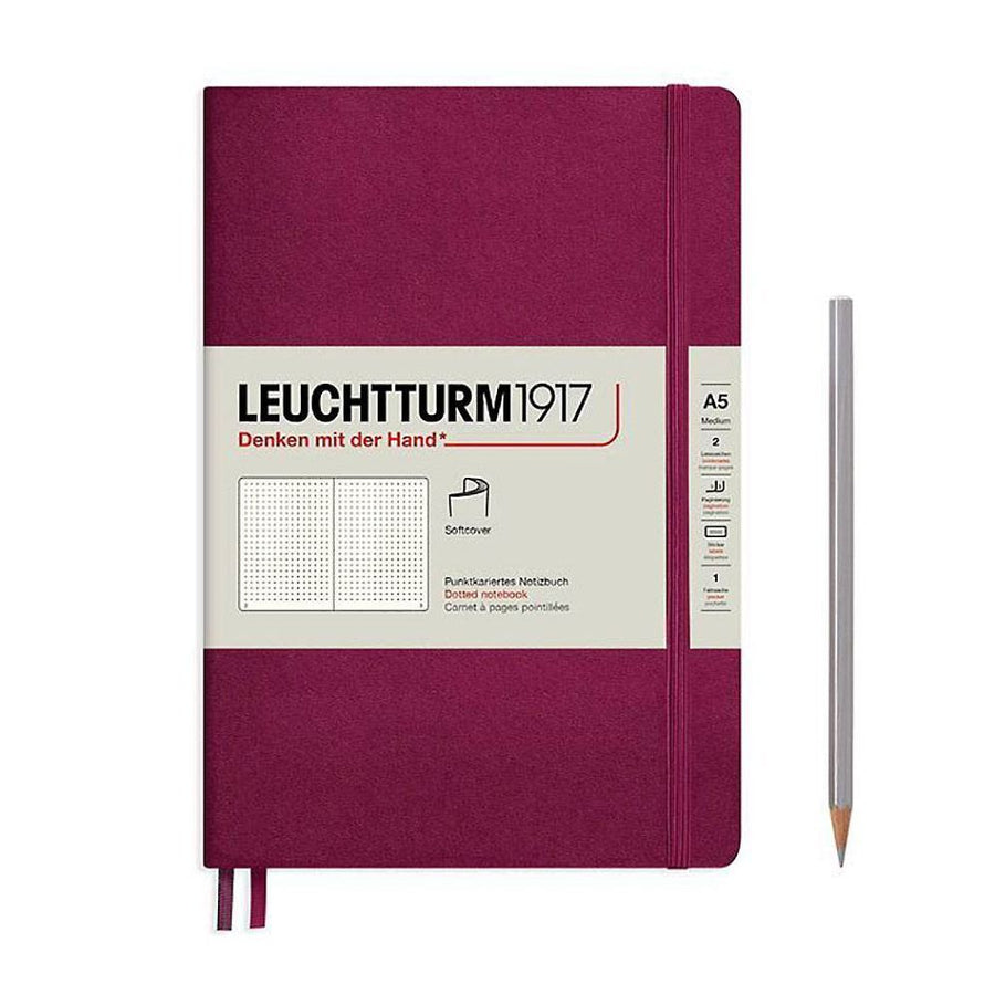 Leuchtturm Port Red Dotted Page Softcover Medium Notebook