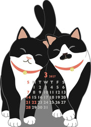 2027 Die-Cut Calendar Mini - Twin Cats