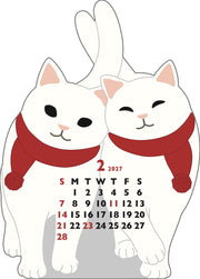 2027 Die-Cut Calendar Mini - Twin Cats