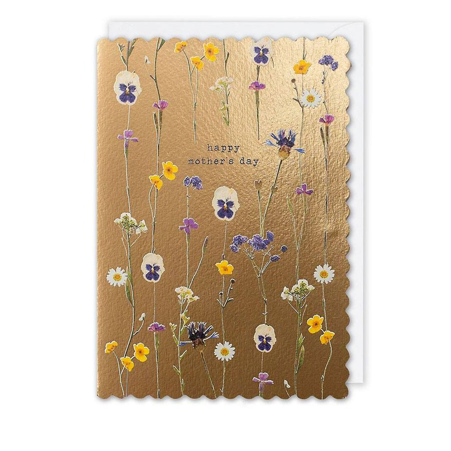 Pressed Flowers All Over Mother's Day Card