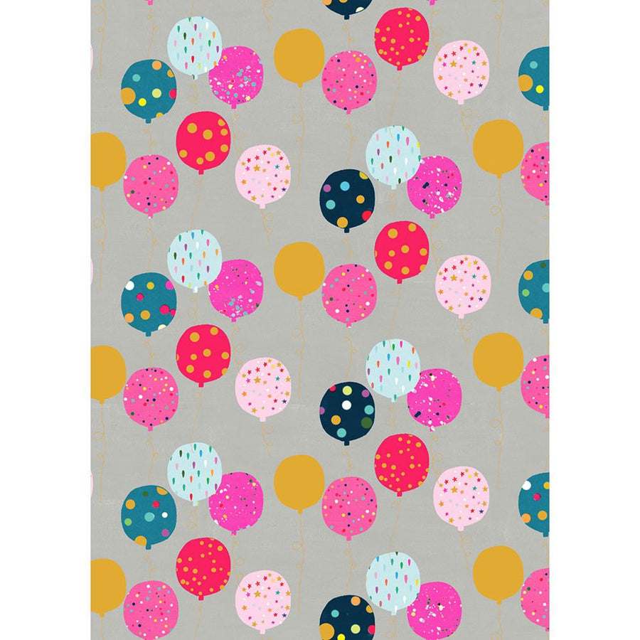 Pink Grey Balloons Flat Wrap