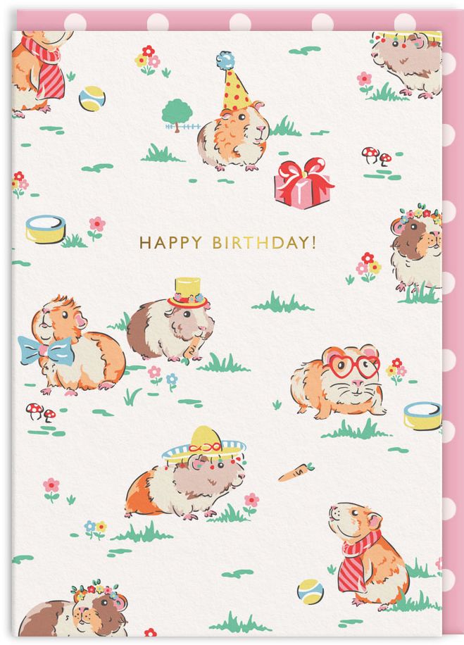 Guinea Pig Birthday Card