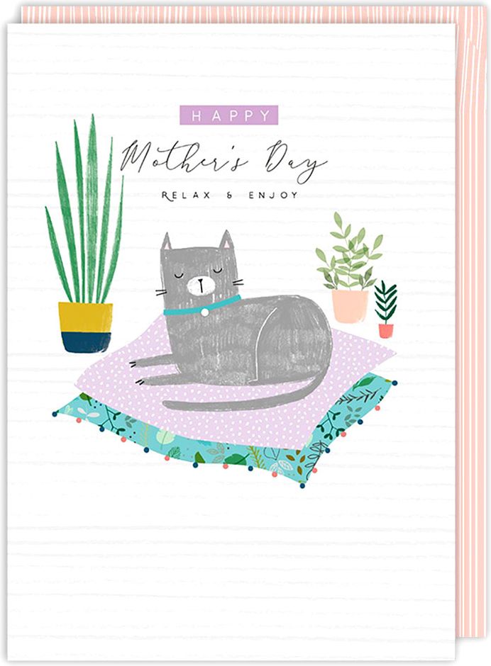 Mother's Day Greeting Card Relax and Enjoy Cat