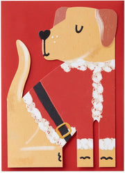 Golden Labrador Santa Christmas Card