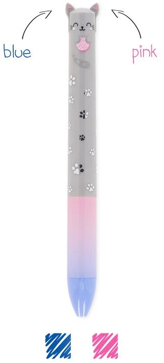 Legami Two-Color Ballpoint Pen - Click&Clack - Kitty