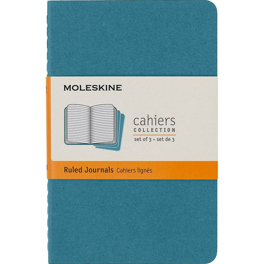 Moleskine Cahier Journal, Pocket, Ruled, Brisk Blue (3.5 x 5.5)
