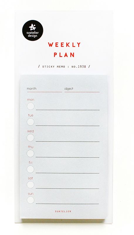Suatelier Design Weekly Plan Sticky Notes