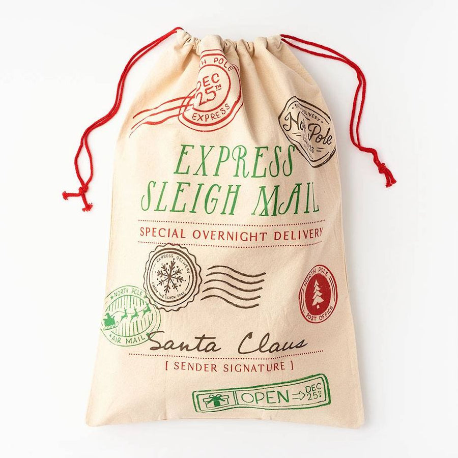 Sleigh Mail Drawstring Gift Bag
