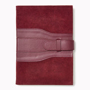 Burgundy Belted Suede Leather Journal