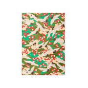 Essential Medium Lined Notebook Red Blossom / Cranes / Green