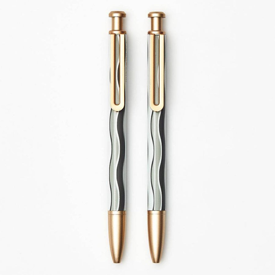 PS Collection Gray Wavy Ballpoint Pen S/2