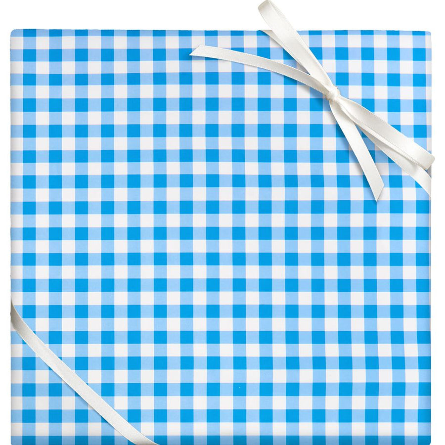 Blue Gingham Flat Wrap