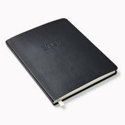 2026-2027 Paper Source Black Leather 18-Month Weekly Desk Planner